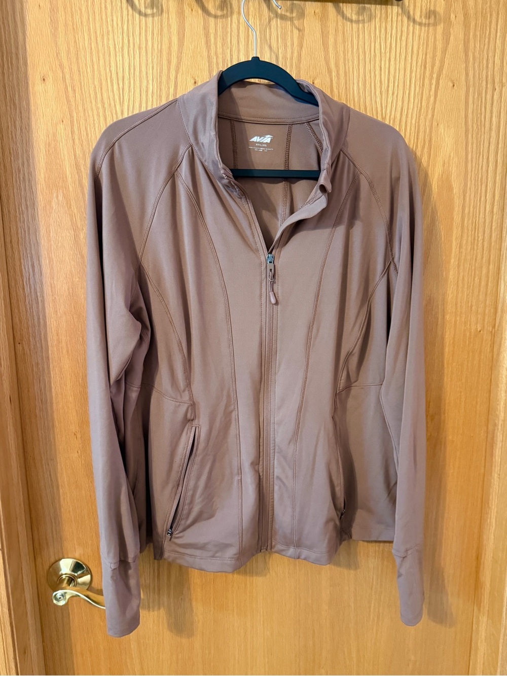 Avia Taupe Soft Sculpt Athletic Workout Jacket